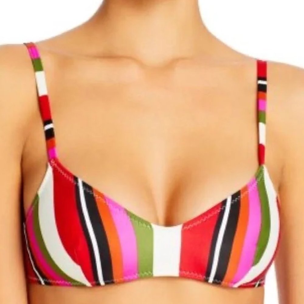 Solid & Striped The Cora Bikini Top Watermelon Stripe Sz XS
